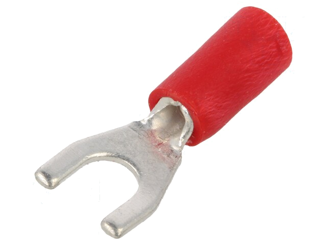 Uiteinde: vork; M4; 0,5÷1mm2; klemmen; voor draad; geïsoleerd; rood Uiteinde: vork; M4; 0,5÷1mm2; klemmen; voor draad; geïsoleerd; rood